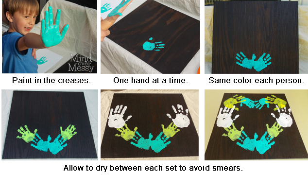 DIY Easy hand print heart.