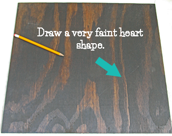 Draw a faint heart shape.