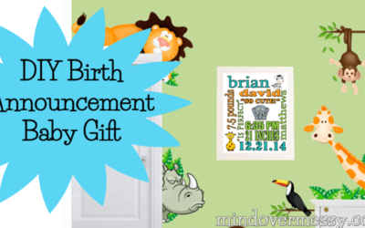 DIY Birth Announcement Baby Gift – With Template for Photoshop Elements