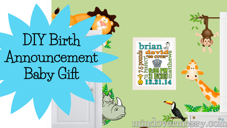 DIY Birth Announcement Baby Gift – With Template for Photoshop Elements