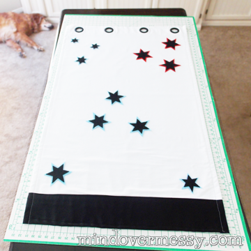 Snap-in grommets and hot glue make this project easy and "sew" cute! This was the latest addition to a super hero room, but can go with so many themes. 