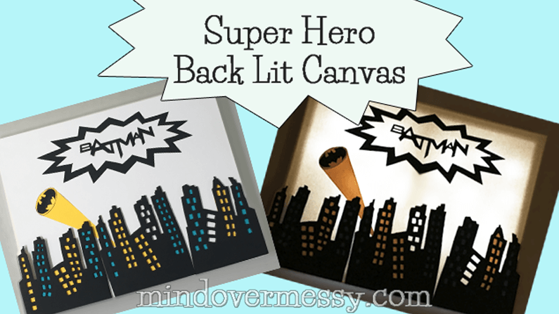 Superhero Light Up Canvas with Instructions for Battery Operated Lights