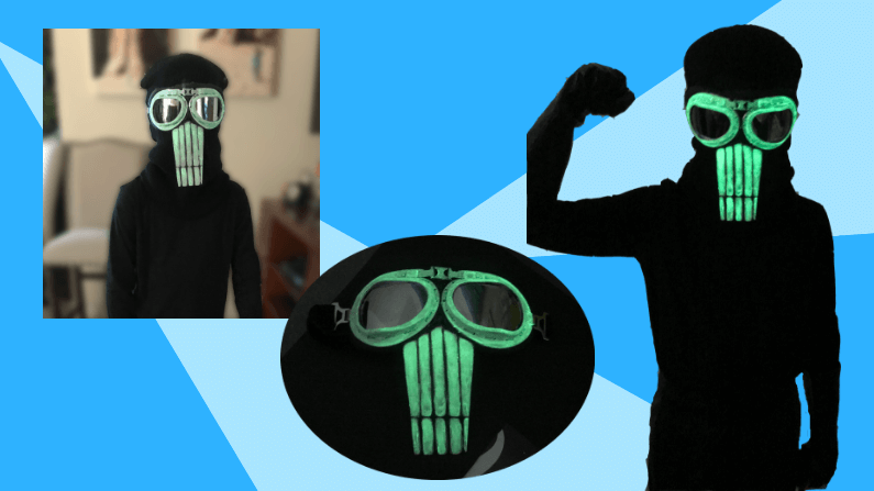 Everything you need to know to make a DIY Screenslaver from the Incredibles 2 including which glow paint actually works. #screenslaver #incrediblescostumes #diyhalloweencostumes #costumes #cosplay 